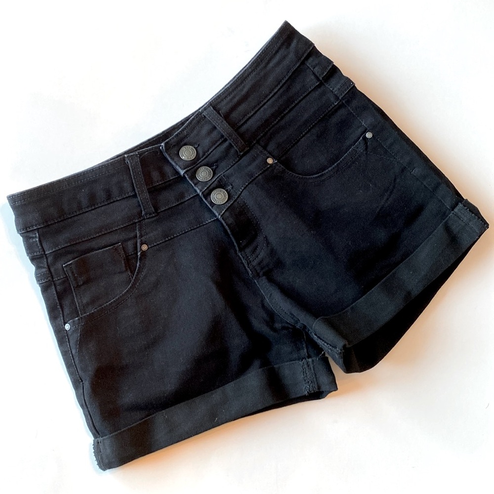 Eighty Two Brand High Waist Black Jeans Shorts